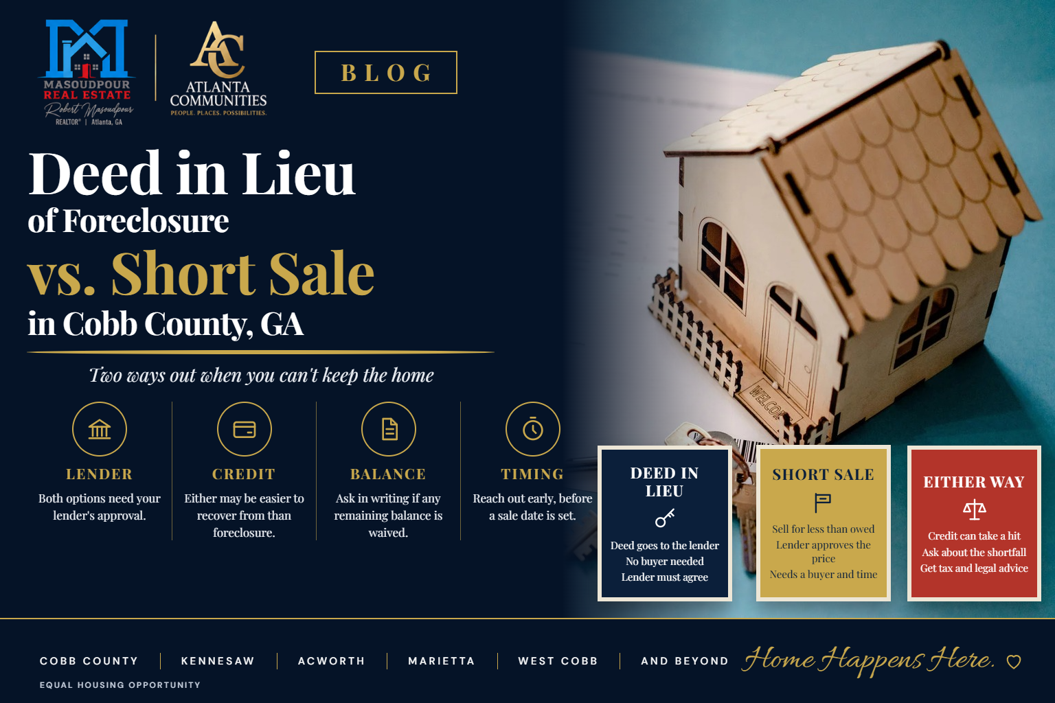 Deed in Lieu of Foreclosure vs. Short Sale in Cobb County, GA