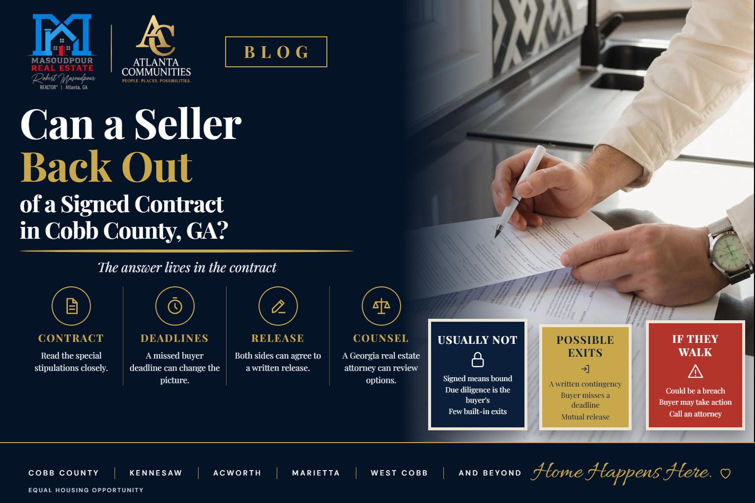Can a Seller Back Out of a Signed Contract in Cobb County, GA?