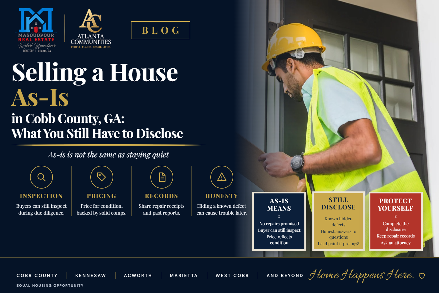 Selling a House As-Is in Cobb County, GA: What You Still Have to Disclose