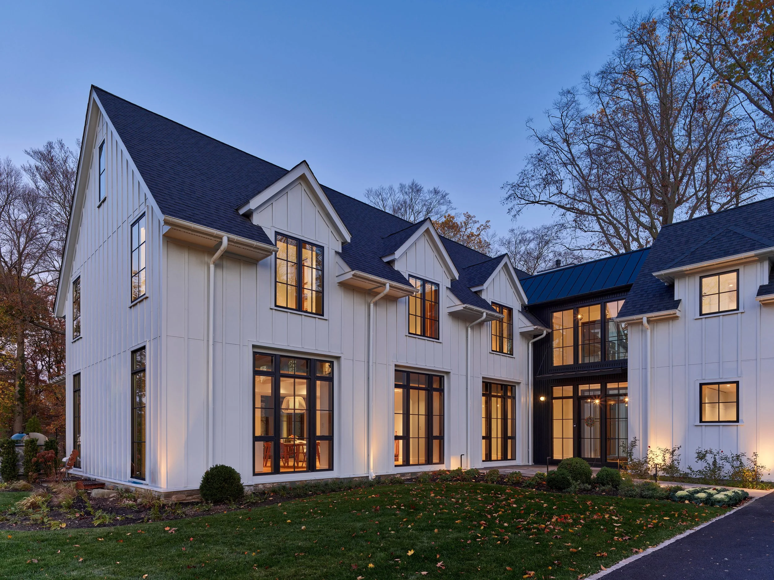 DRIVEWAY TO ENTRANCE AT DUSK