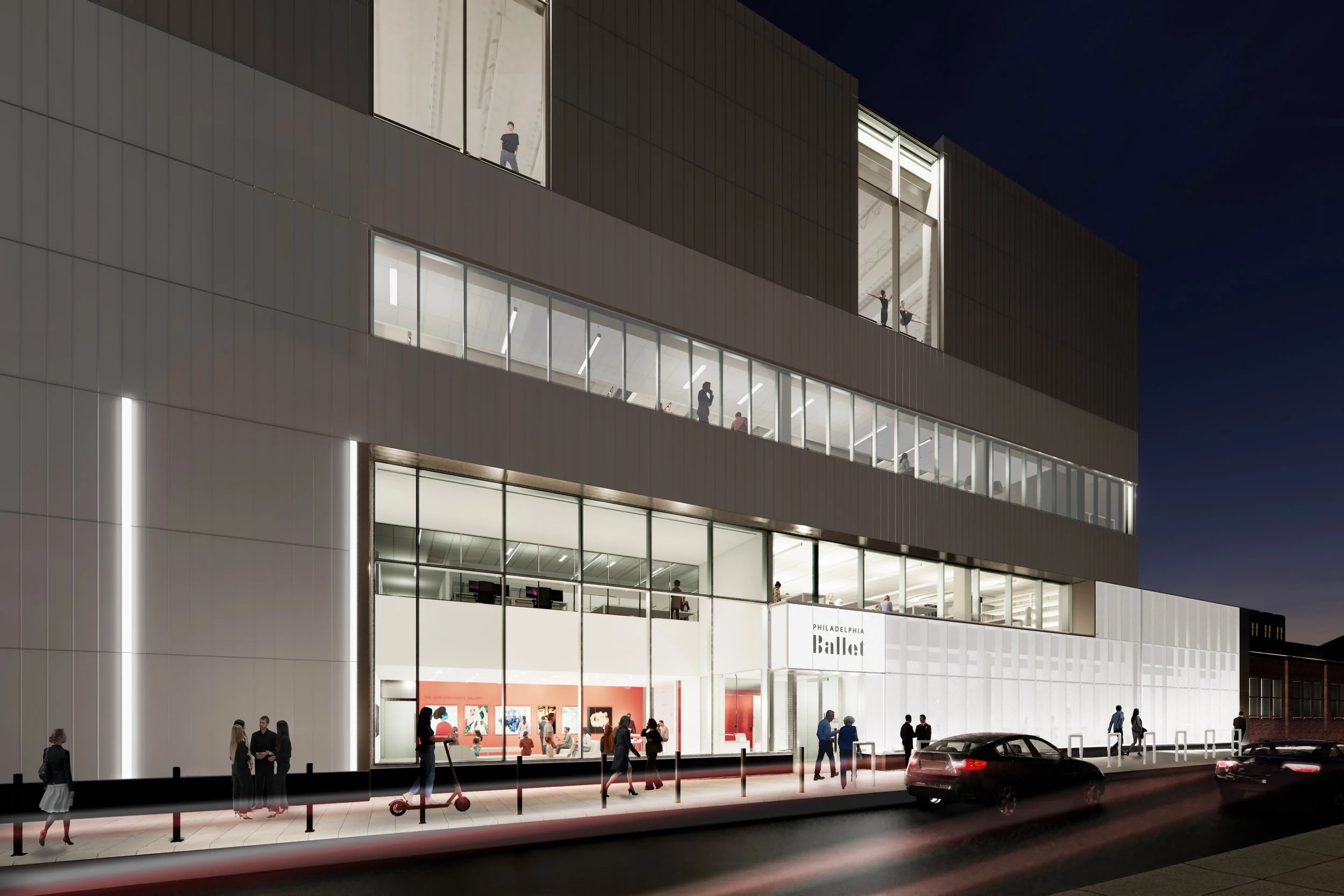 BUILDING ENTRANCE VIEW AT NIGHT