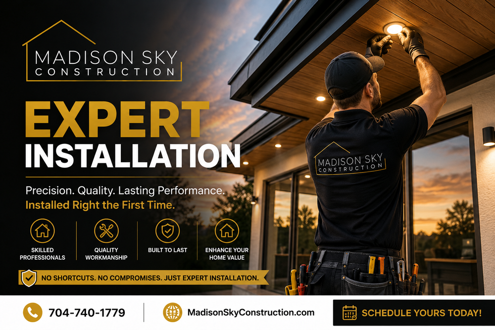 Madison Sky crew installing a roof under project-manager oversight