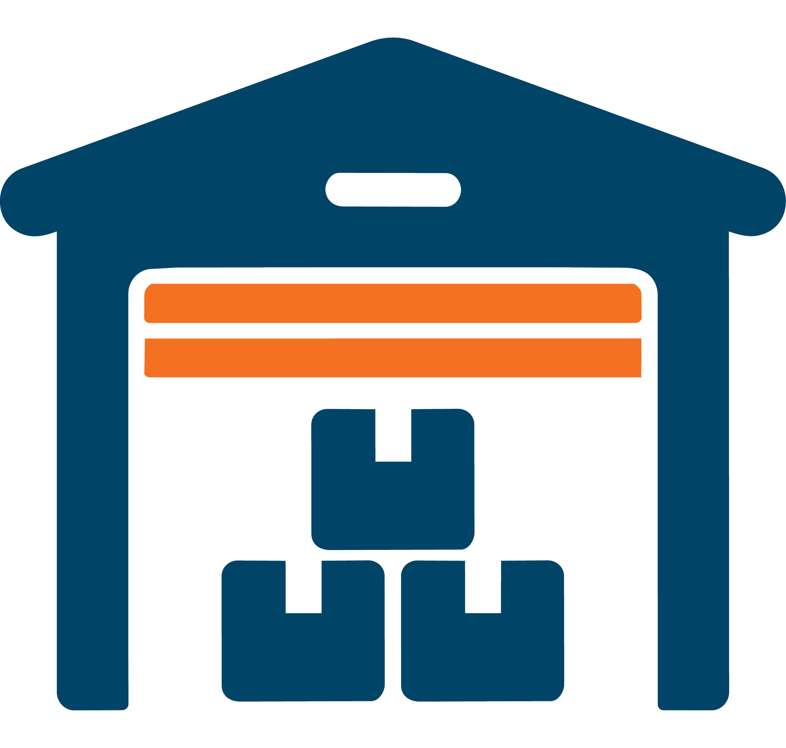 Icon of a blue stove with an orange oven door.