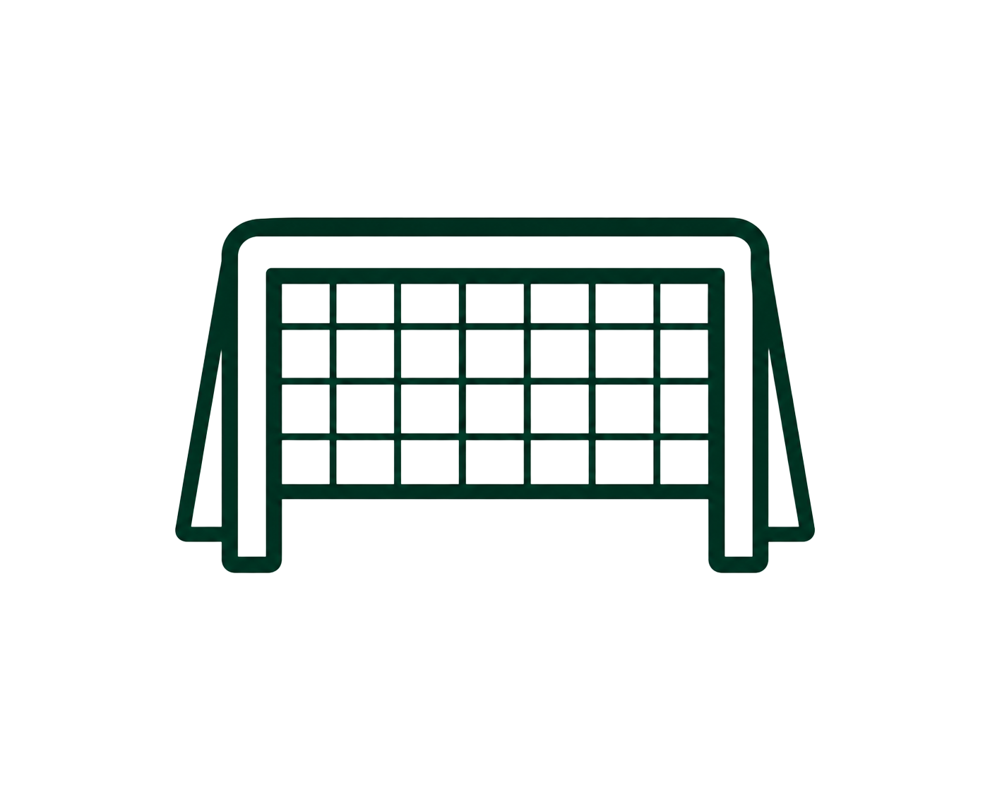 A drawing of a table with a black tablecloth, and a framed object with multiple small square spots, some of which are green.