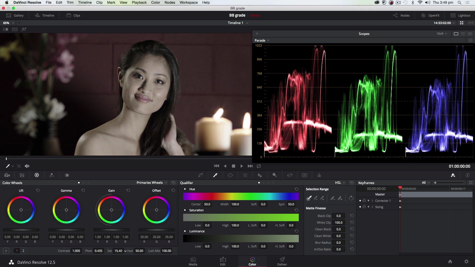 Creating a cool B/W look in Resolve