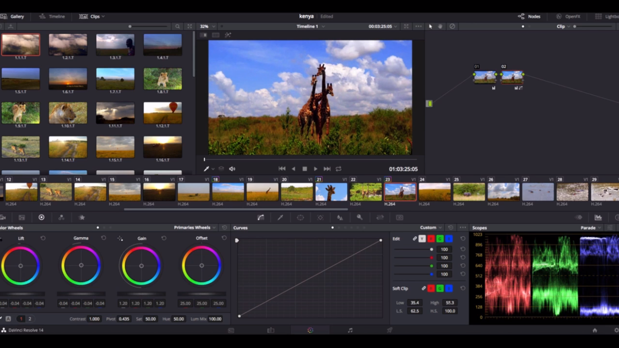 Recover image information using soft clipping in Resolve