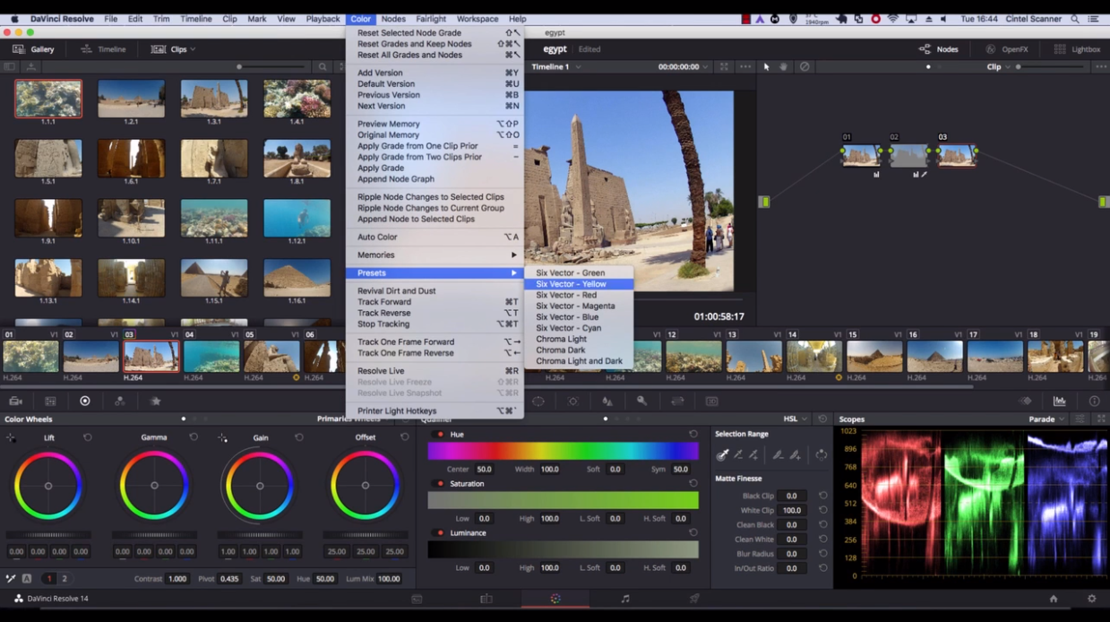 Make a quick secondary color correction with Resolve
