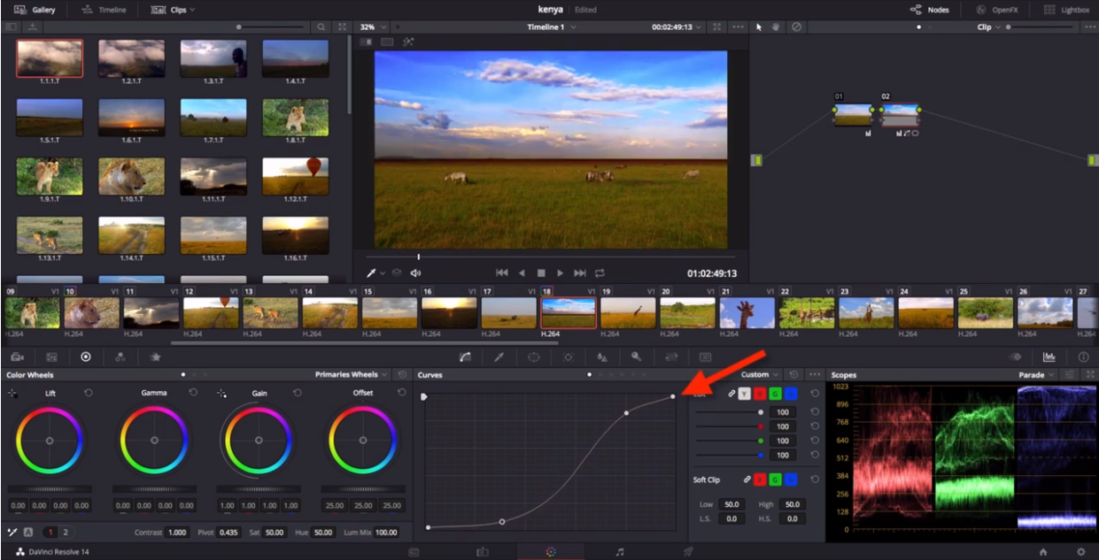 Custom Curves and Power Windows in Resolve