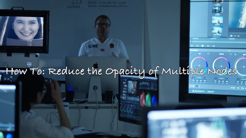 Resolve: How to Reduce the Opacity of Multiple Nodes