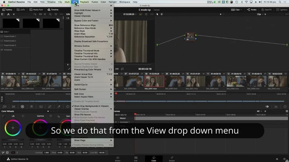 DaVinci Resolve A or C Mode Grading