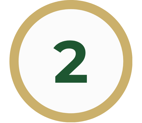 Number 2 inside a gold-bordered circle.