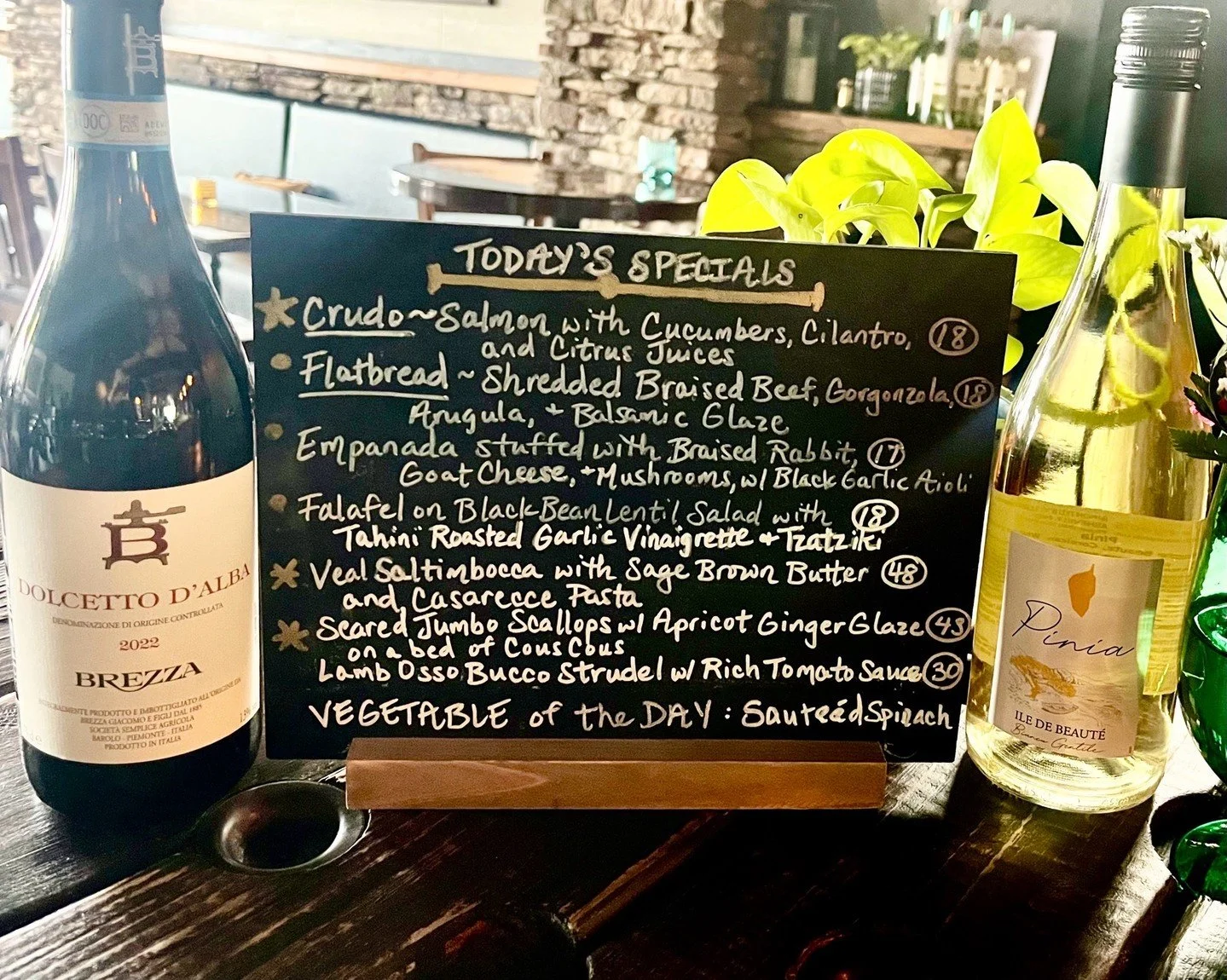 Today&rsquo;s Blind Mule Specials including Rabbit Empanada, Jumbo Seared Scallops with Apricot Ginger Glaze, and Veal Saltimbocca to pair perfectly with a Corsican white or an Italian Red!
