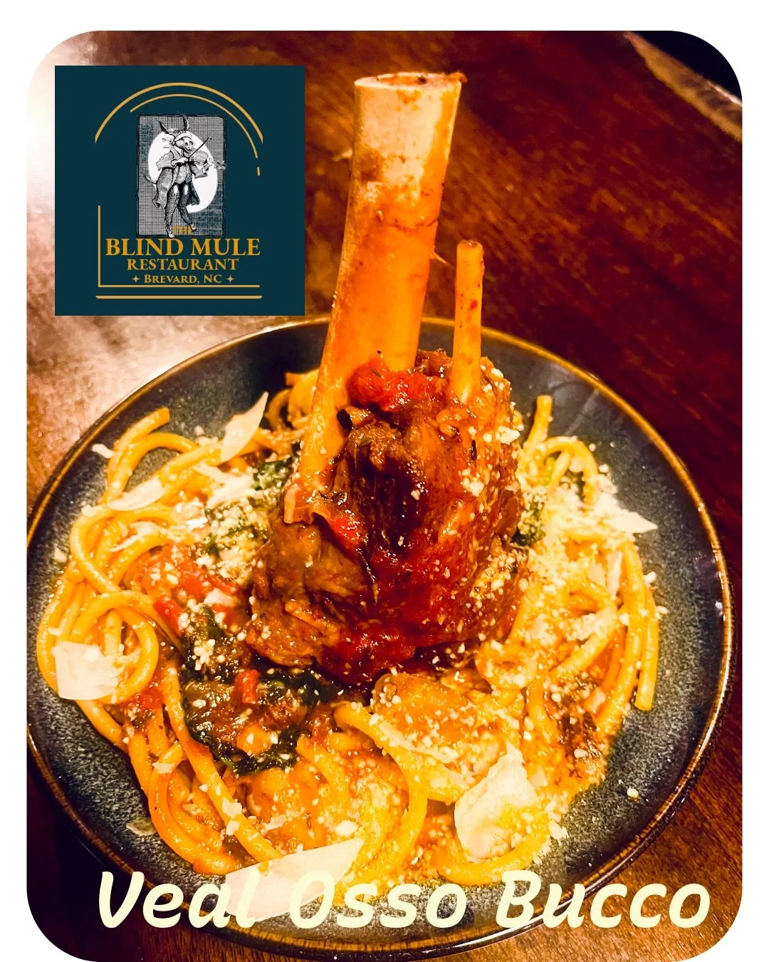 The Blind Mule has Fresh Saturday Specials! Shrimp &amp; Grits with Summer Corn Salsa &amp; Tequila Butter or Veal Osso Bucco with Bucatini Pasta pair perfectly with our new summer wines by the glass, and our Wild Berry Crumble is back for a sweet fi