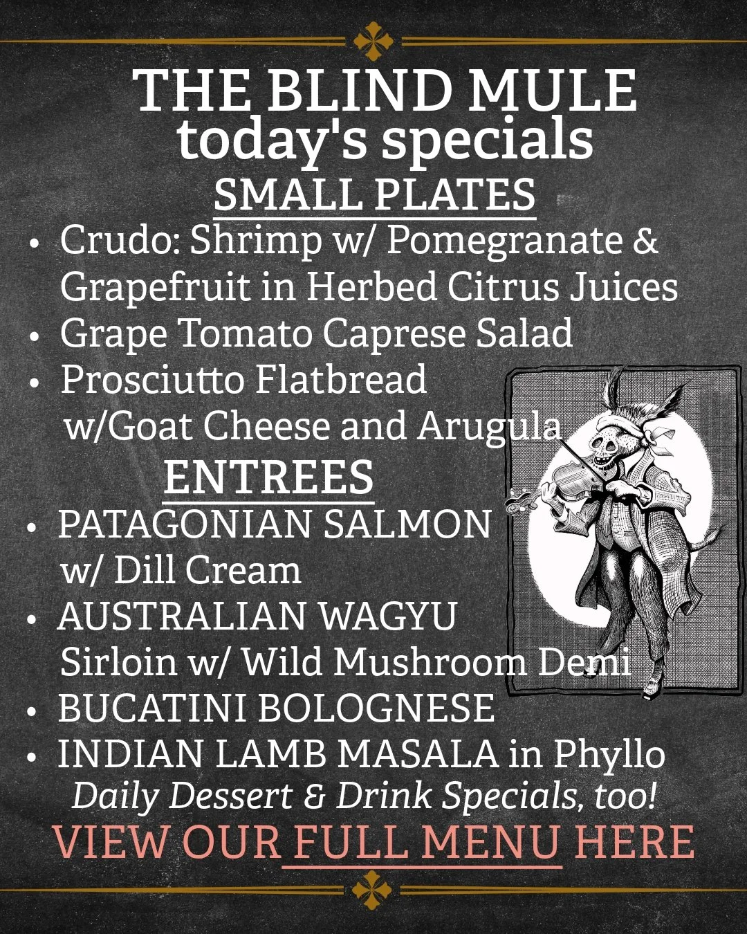 Happy 250th Birthday, America! Celebrate with delicious dinner &amp; drink Specials at The Blind Mule in Downtown Brevard. Reservations available, walk-ins welcome. Open today at 4:30pm, closed on the 4th. See you in town!