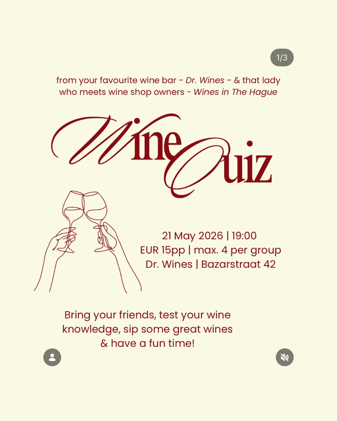 21 May: Dr. Wines & Wines in The Hague 1st wine quiz!