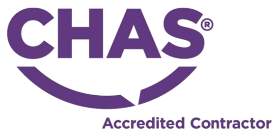 Chas logo with the text "Accredited Contractor" underneath.