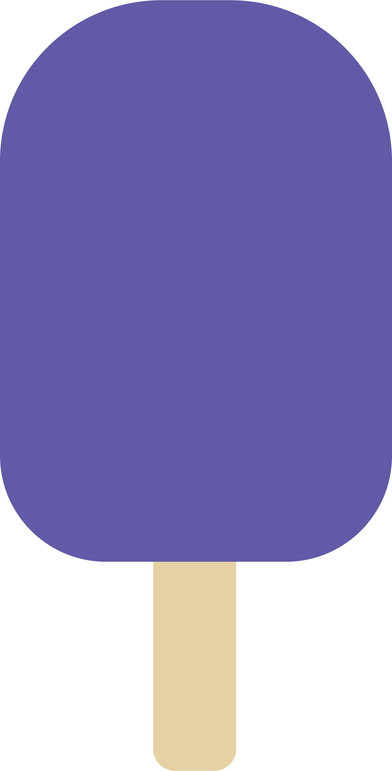 A purple popsicle with a wooden stick on a black background.