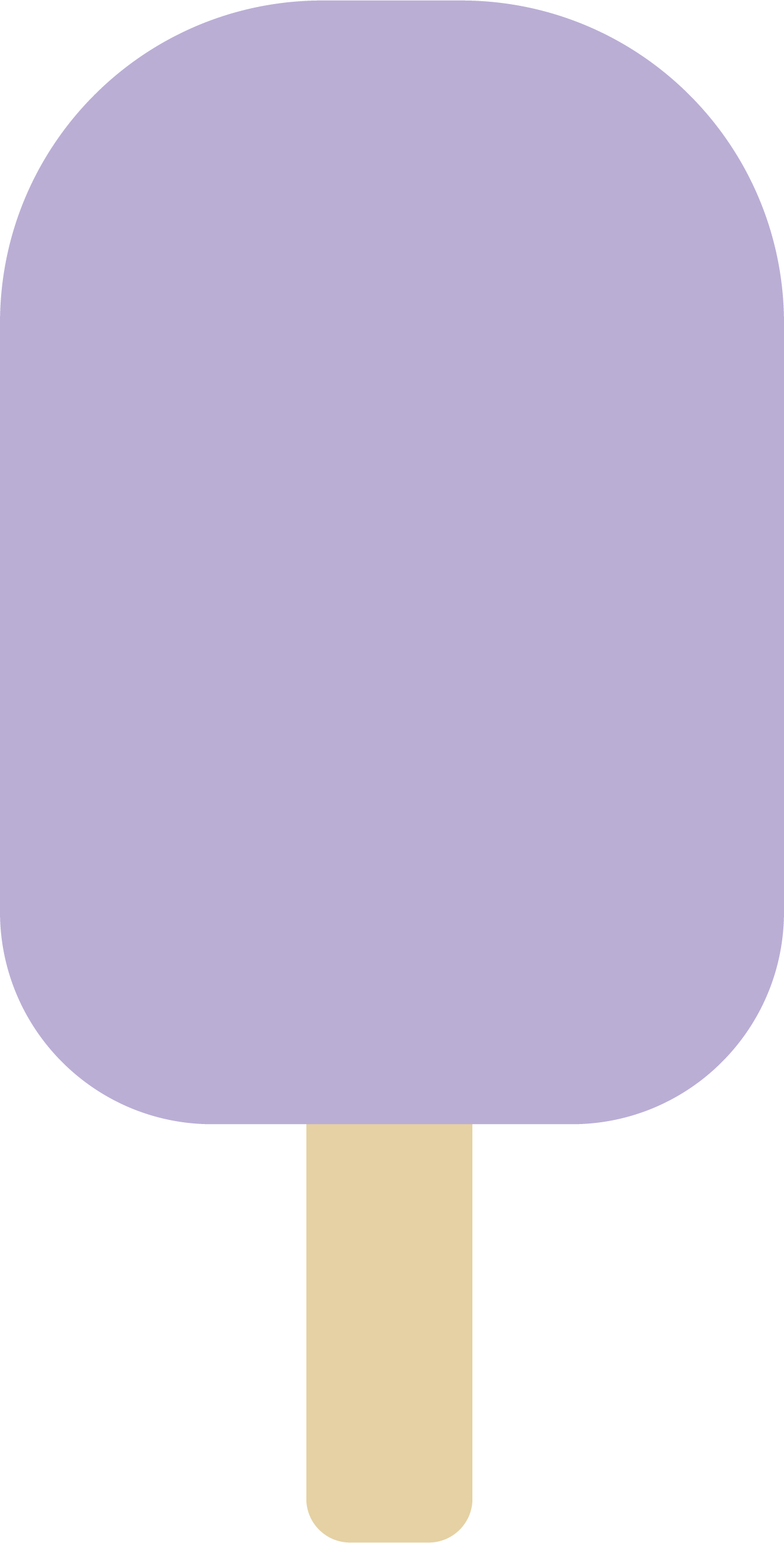 A close-up of a purple popsicle on a light beige stick against a black background.