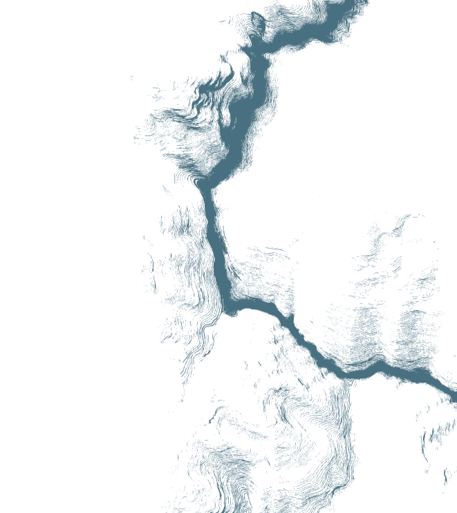 A black background with abstract blue and gray terrain or landmass patterns.