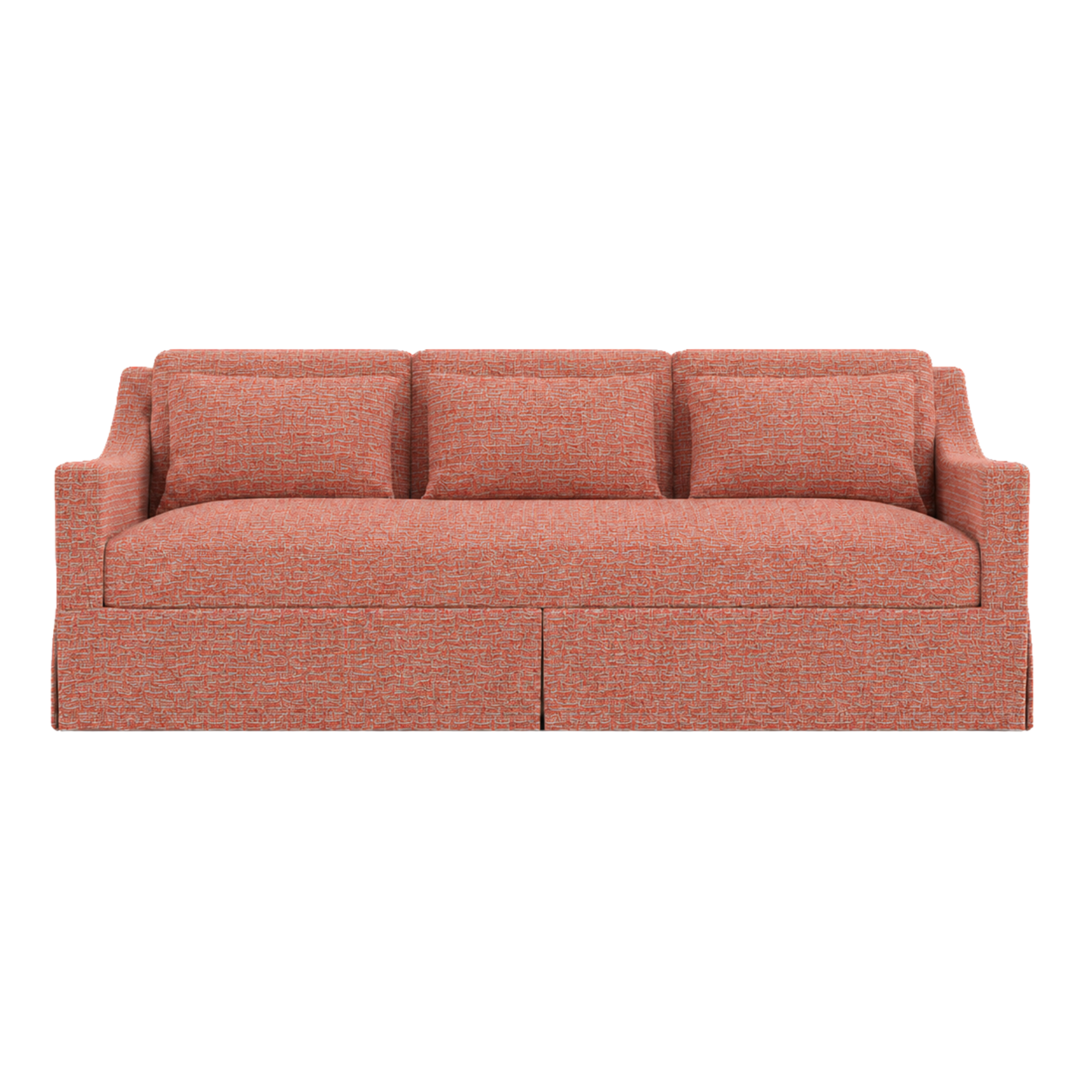 Textured COM customized upholstered sofa with fabric from Kravet textiles and created by Bernhardt furniture.