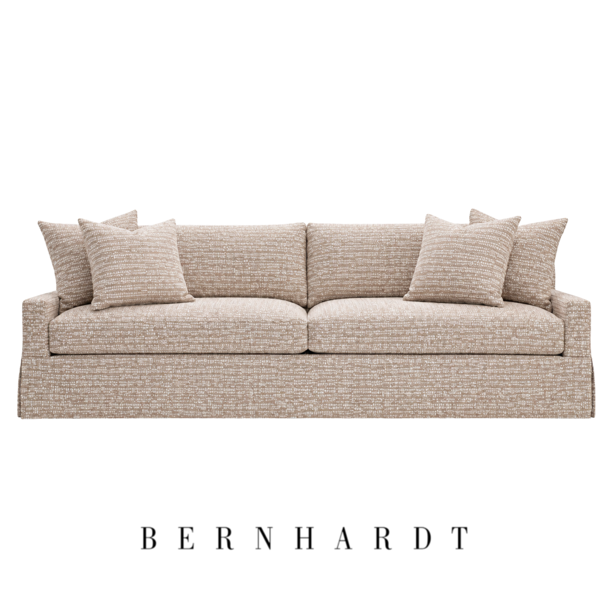 Custom upholstered traditional sofa with Samuel & Sons fabric sourced from Bernhardt furniture.