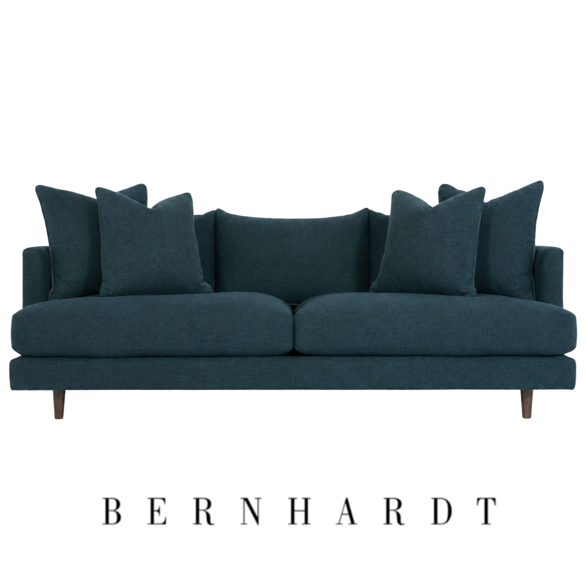 A customized COM upholstered sofa from Bernhardt furniture in Kravet fabric.
