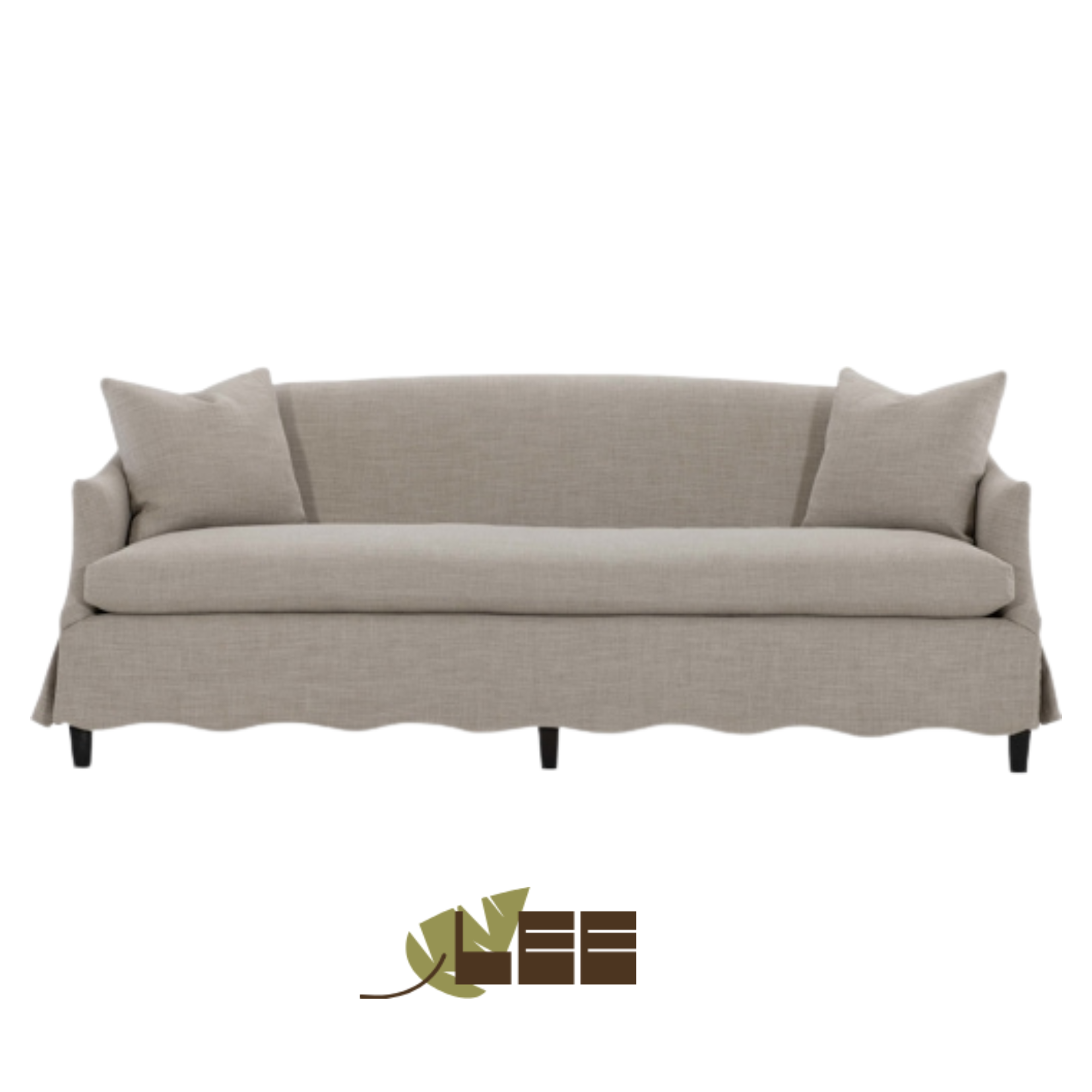 A LEE Industries sofa with two cushions.