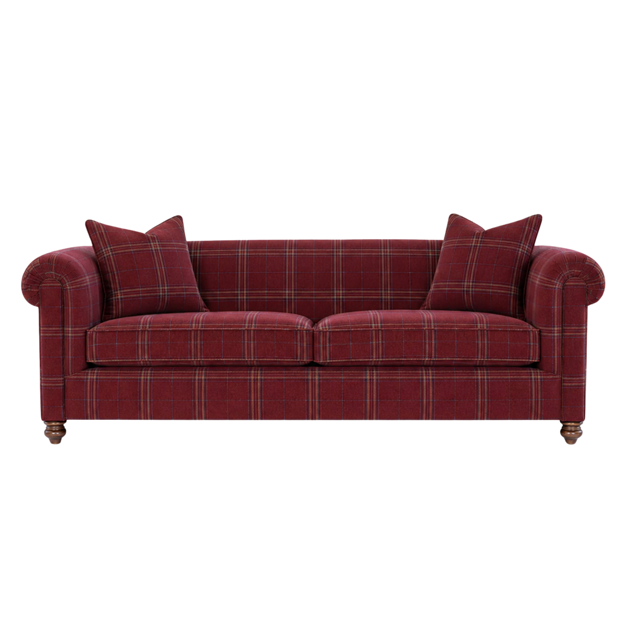A Hooker Furnishings sofa upholstered in a custom COM Kravet fabric.