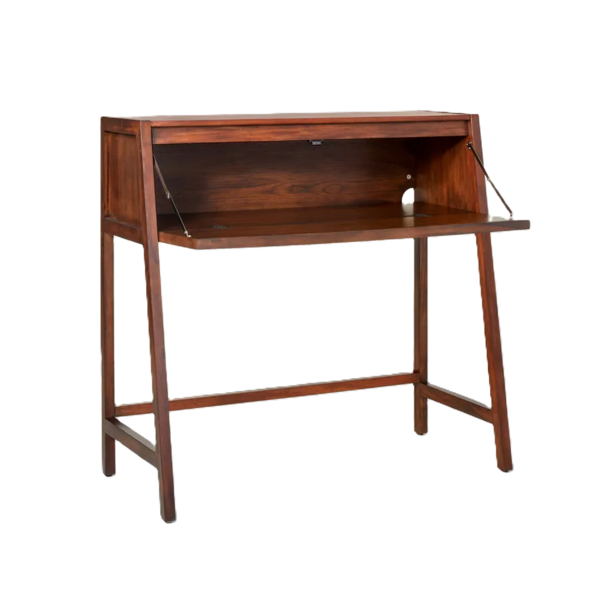 Wood and Cane Secretary Desk  