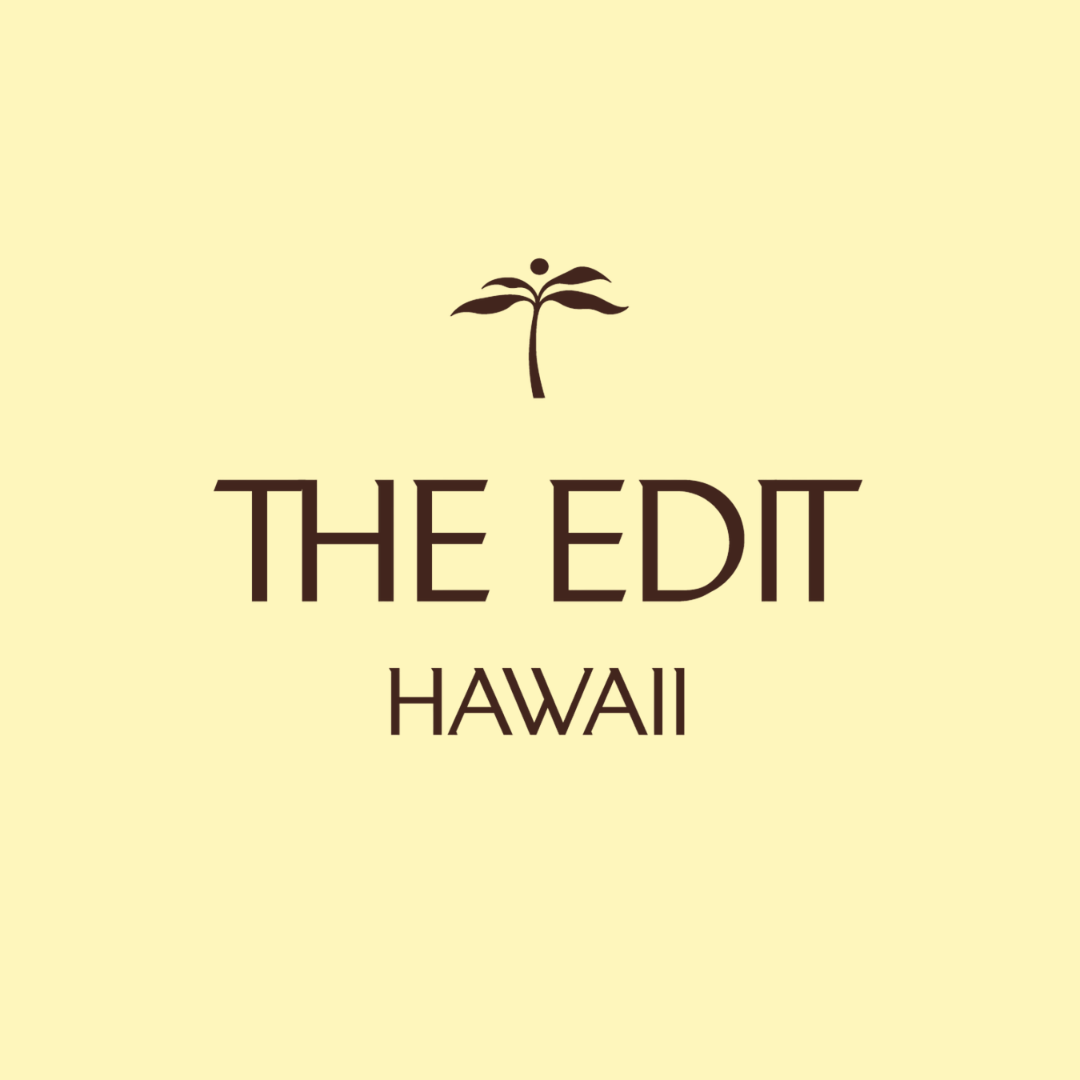 Part of a logo or sign with a light yellow background and dark brown text that reads THE EDIT HAWAII' and 'view'. The image is cropped, showing only a section of the full design.