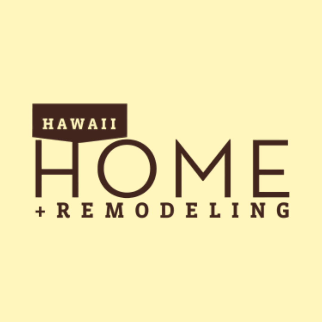 Close-up of beige background featuring black text that reads 'HAWAII HOME AND REMODELING'.
