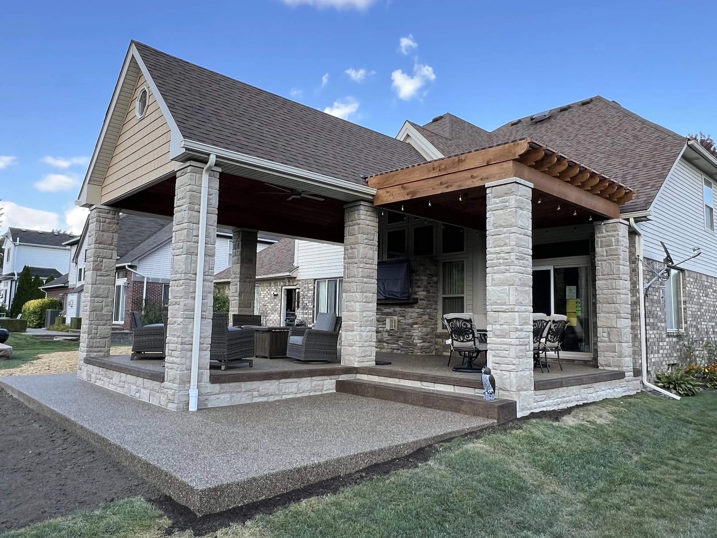 Beachwood Dr., Washington Township. Built an outdoor covered patio with pergola.