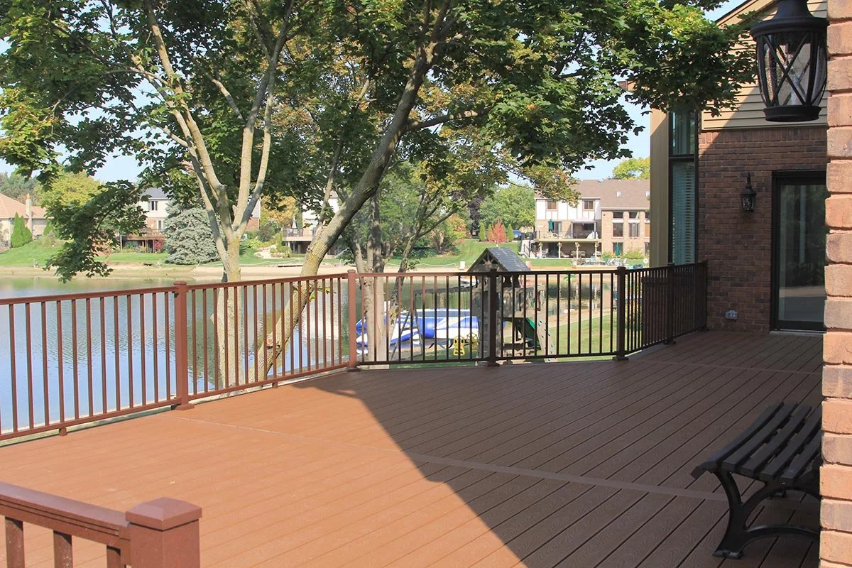 Lipski rear elevation included new Trex decking and Trex aluminum railings.