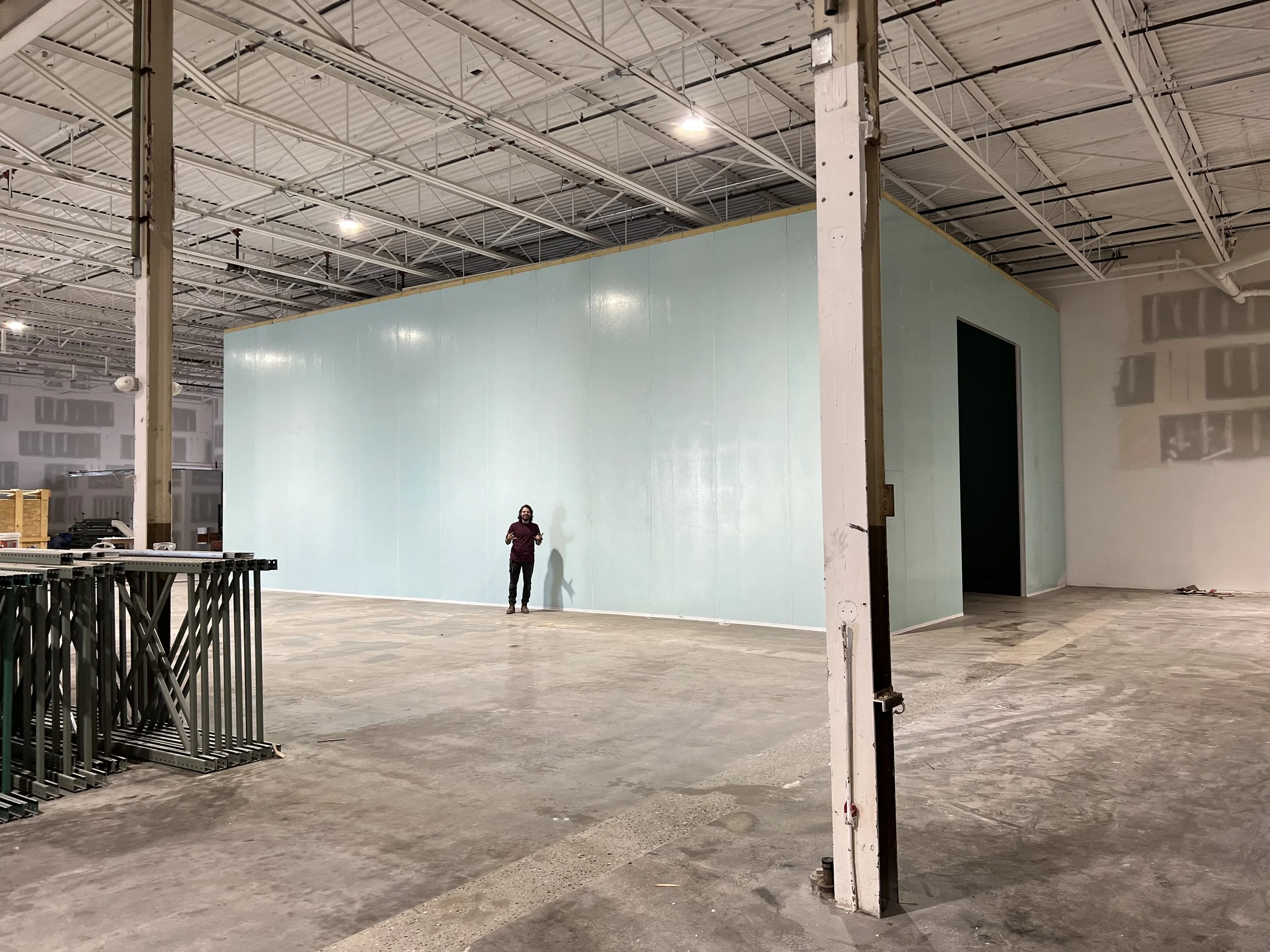 American specialty oils, Livonia mi.  Constructed a 36 x 52 x 20‘ tall panelized freezer.