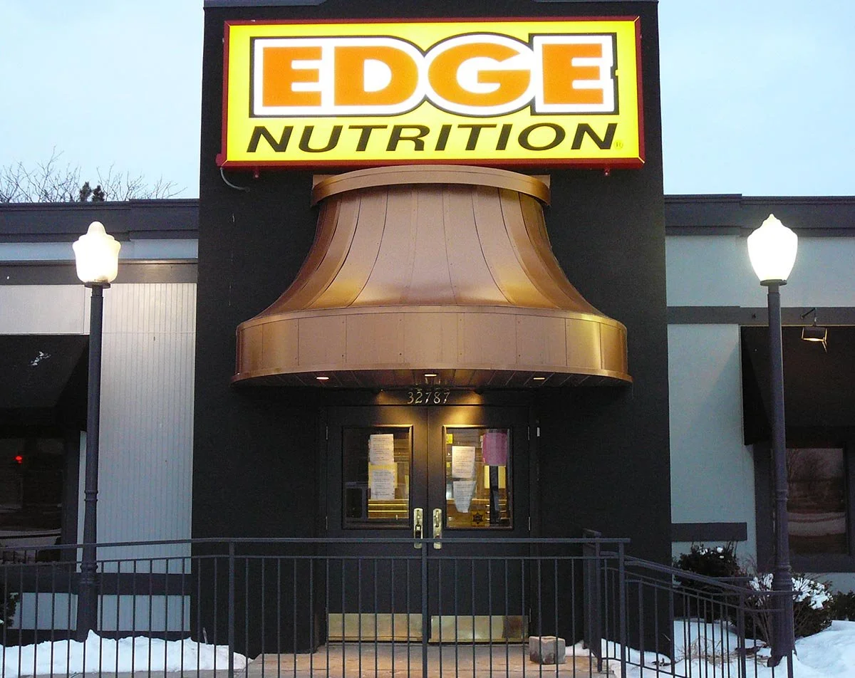Converted a 6000 sq ft restaurant into retail space.  Complete interior and exterior build out.  Edge Nutrition, Madison Heights, MI.