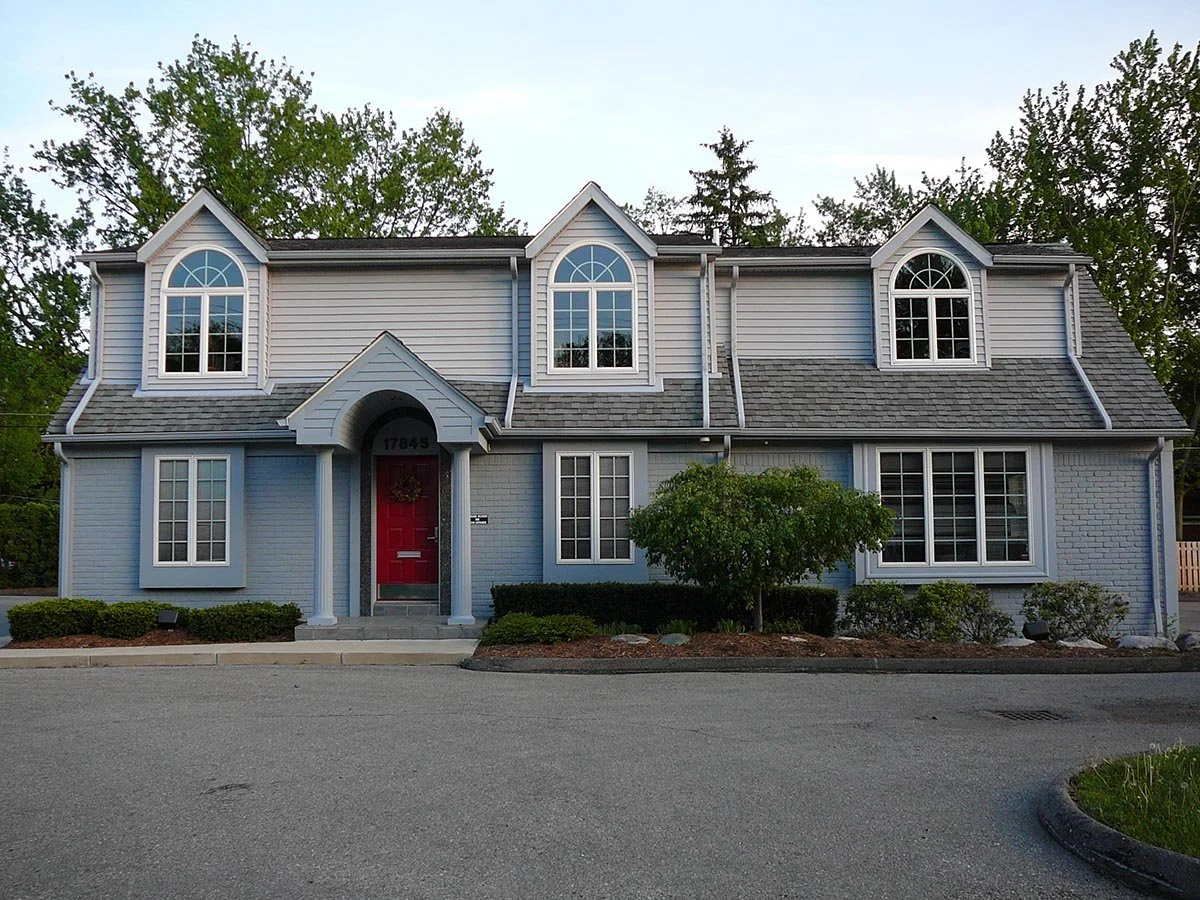Complete interior and exterior renovation of existing professional building, as well as building a new 2 story additions with basement and commercial elevator. Buckles and Buckles Law.  Beverly Hills, MI.