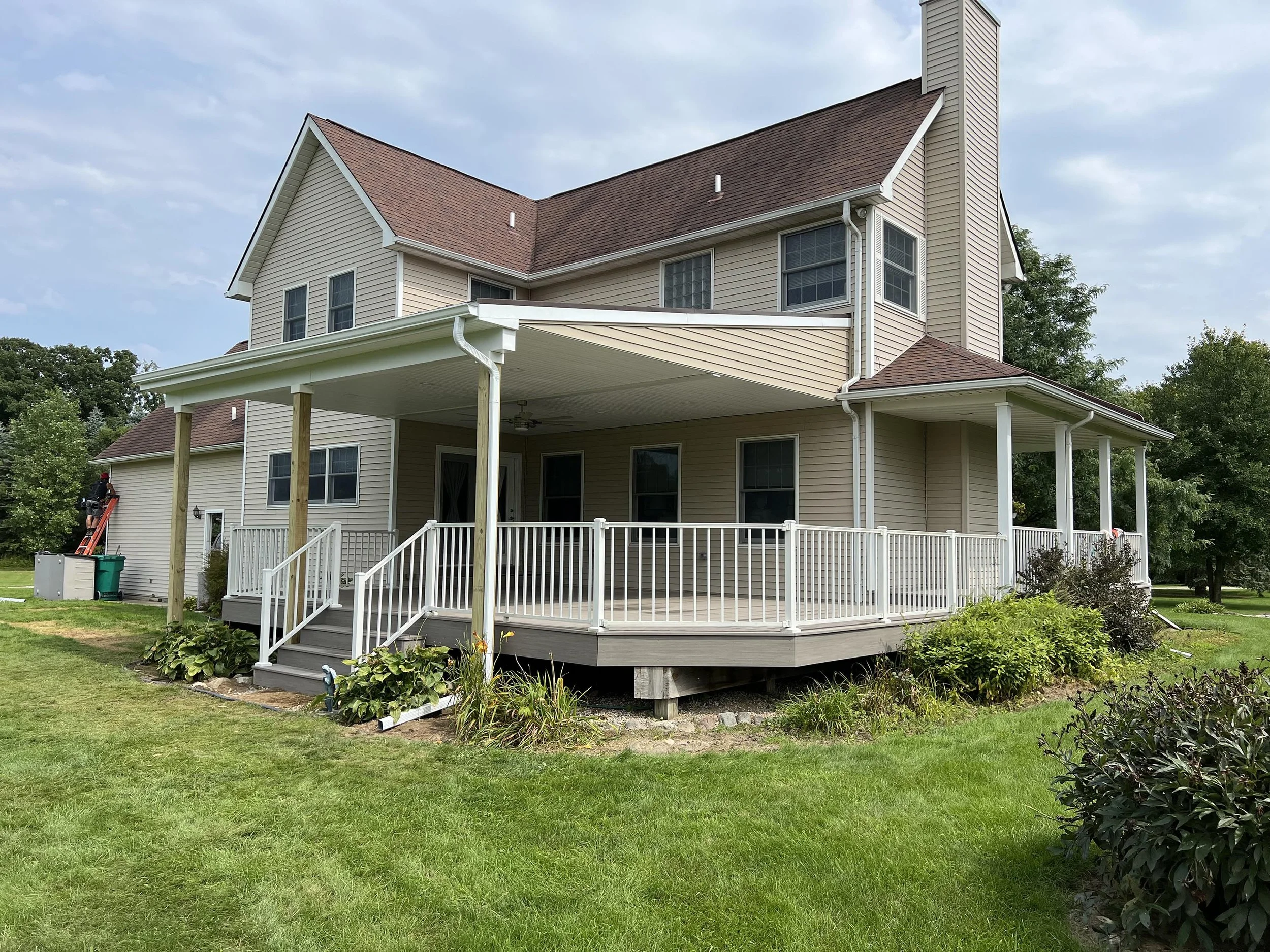 A year later we went back and built a roof structure over the patio.