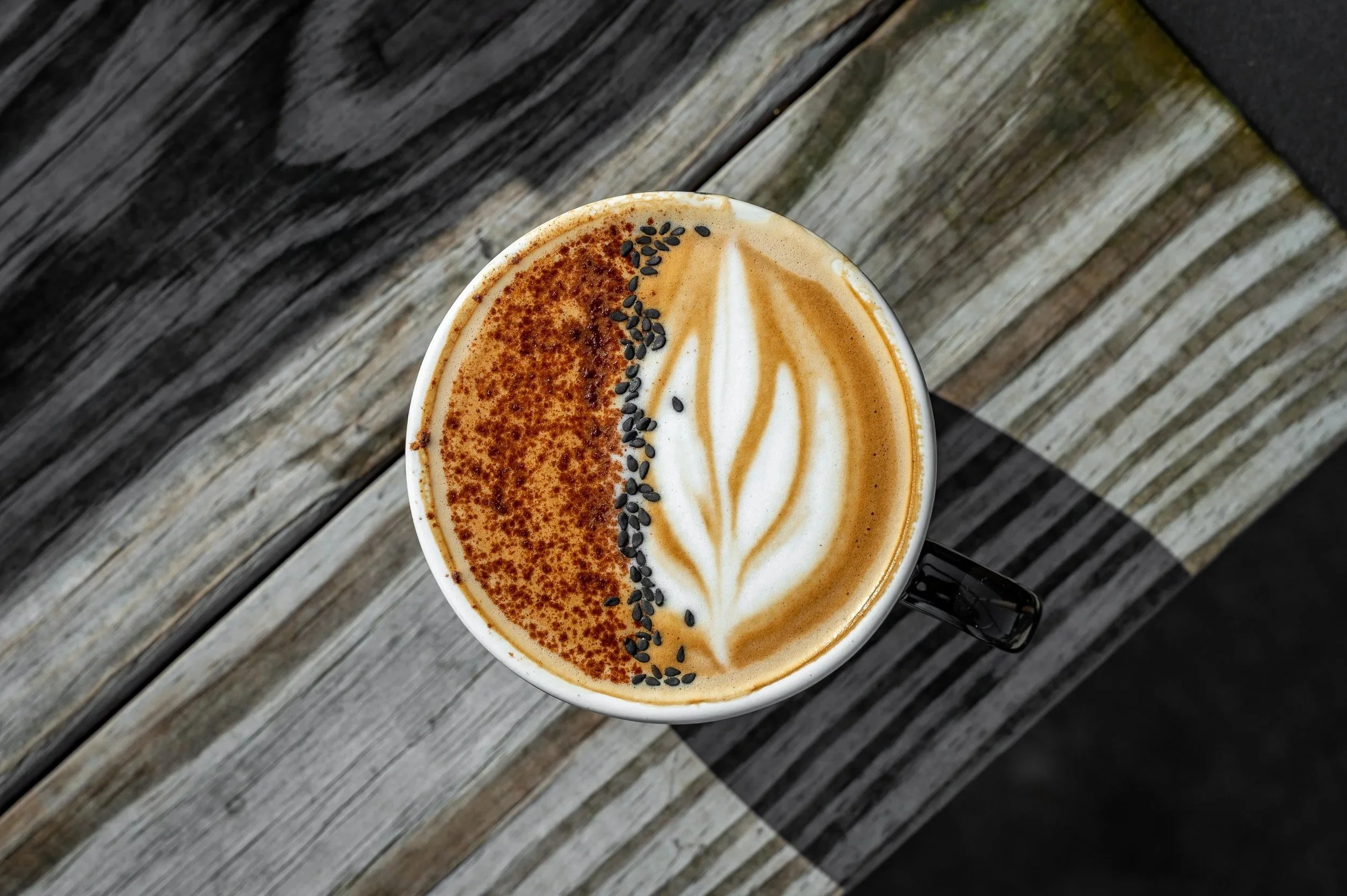 What you're drinking: espresso, black sesame, molasses, cinnamon, milk.