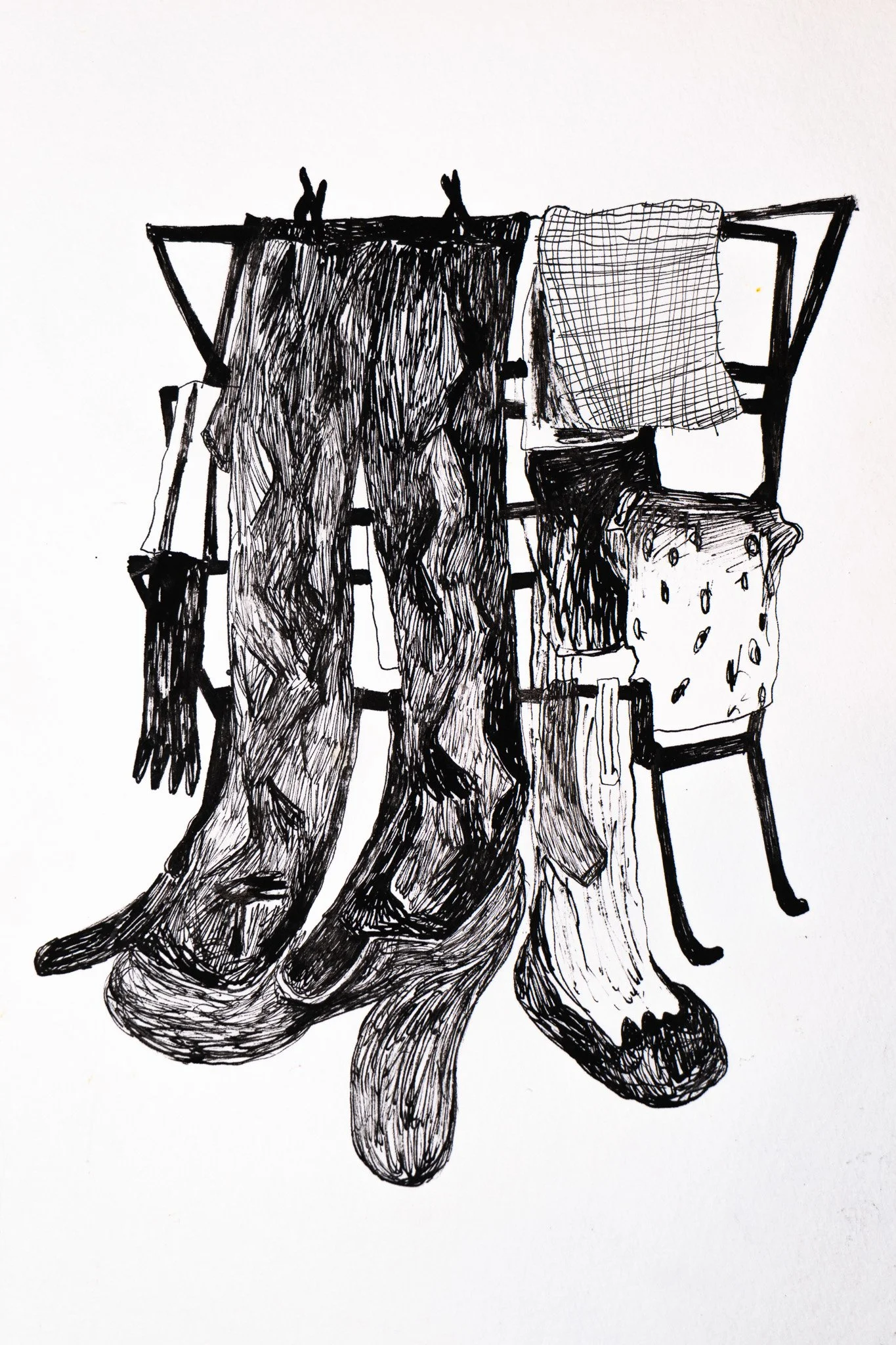 Study (Dryer), 2018. Ink on paper - 29.7 x 21 cm /  11.6 x 8.2 in