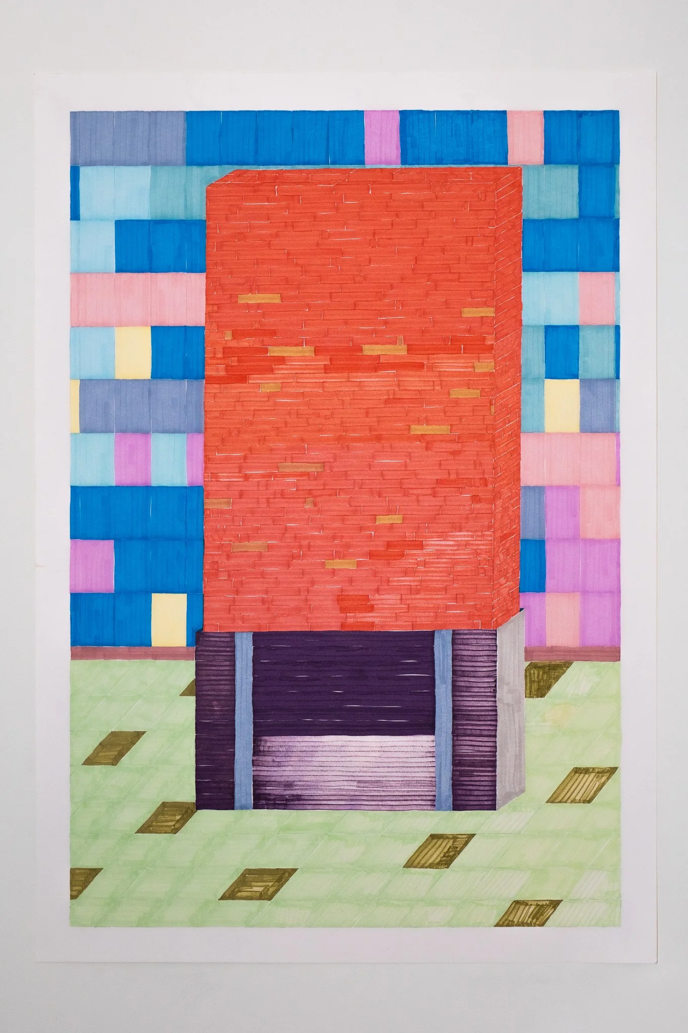 Toothpaste, 2024. Pencil and pro-marker drawing on Fabriano paper - 100 x 70 cm / 33.4 x 27.5 in