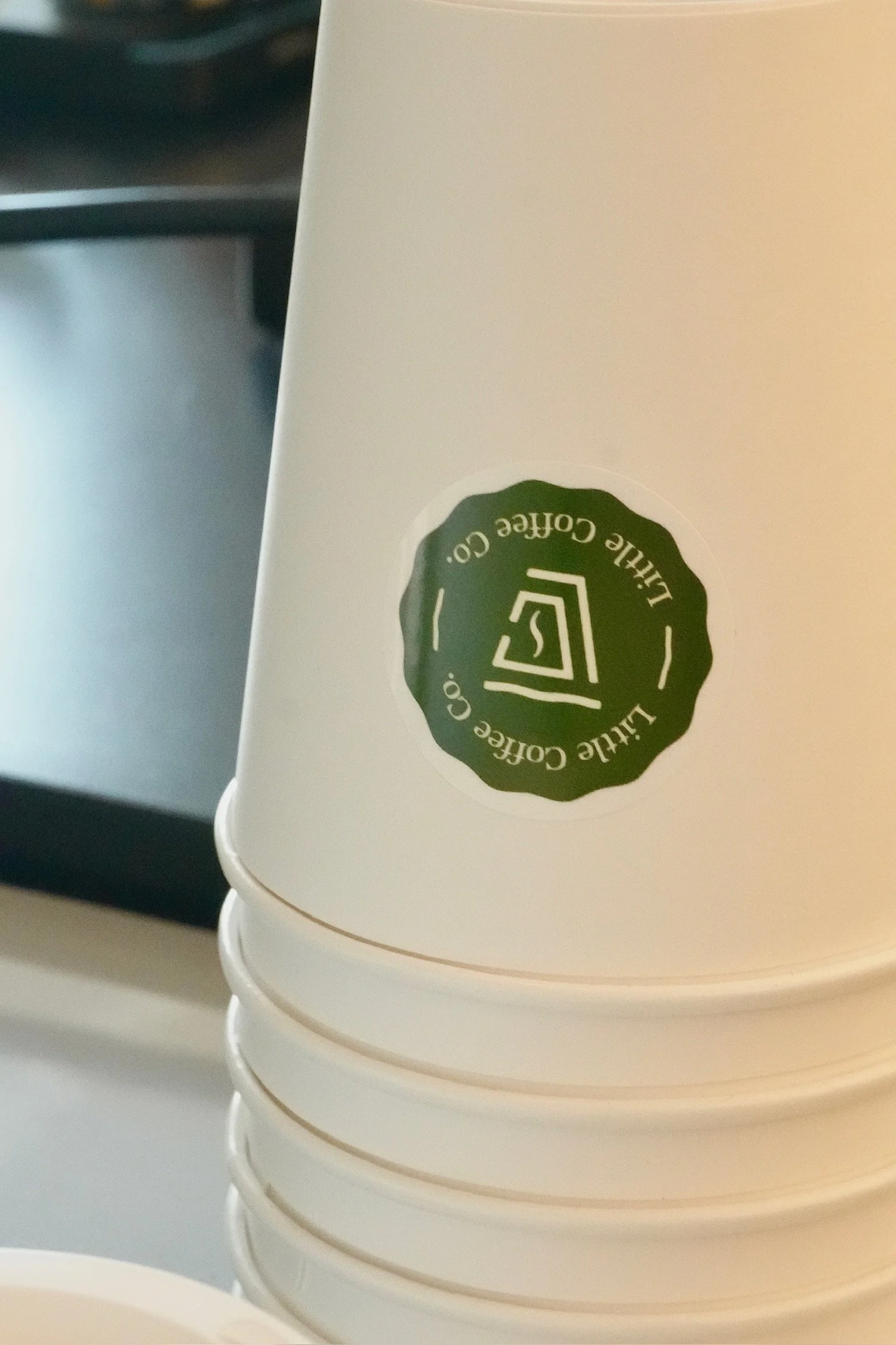 Little Coffee Co branded to-go cup for coffee cart catering in Madison, WI and surrounding areas