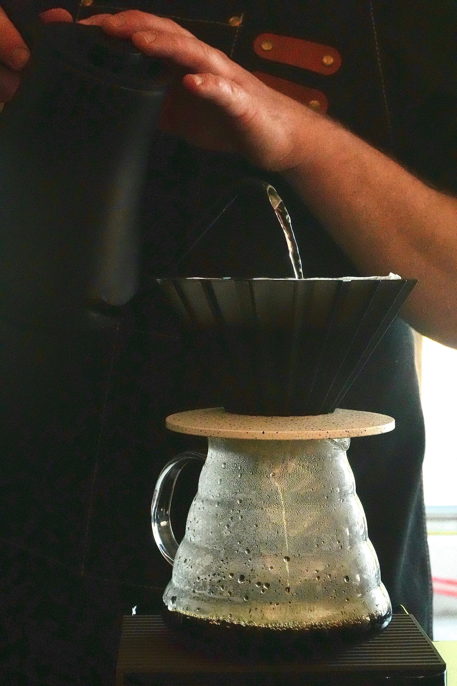 Little Coffee Co pour-over coffee preparation for coffee cart catering in Madison, WI and surrounding areas