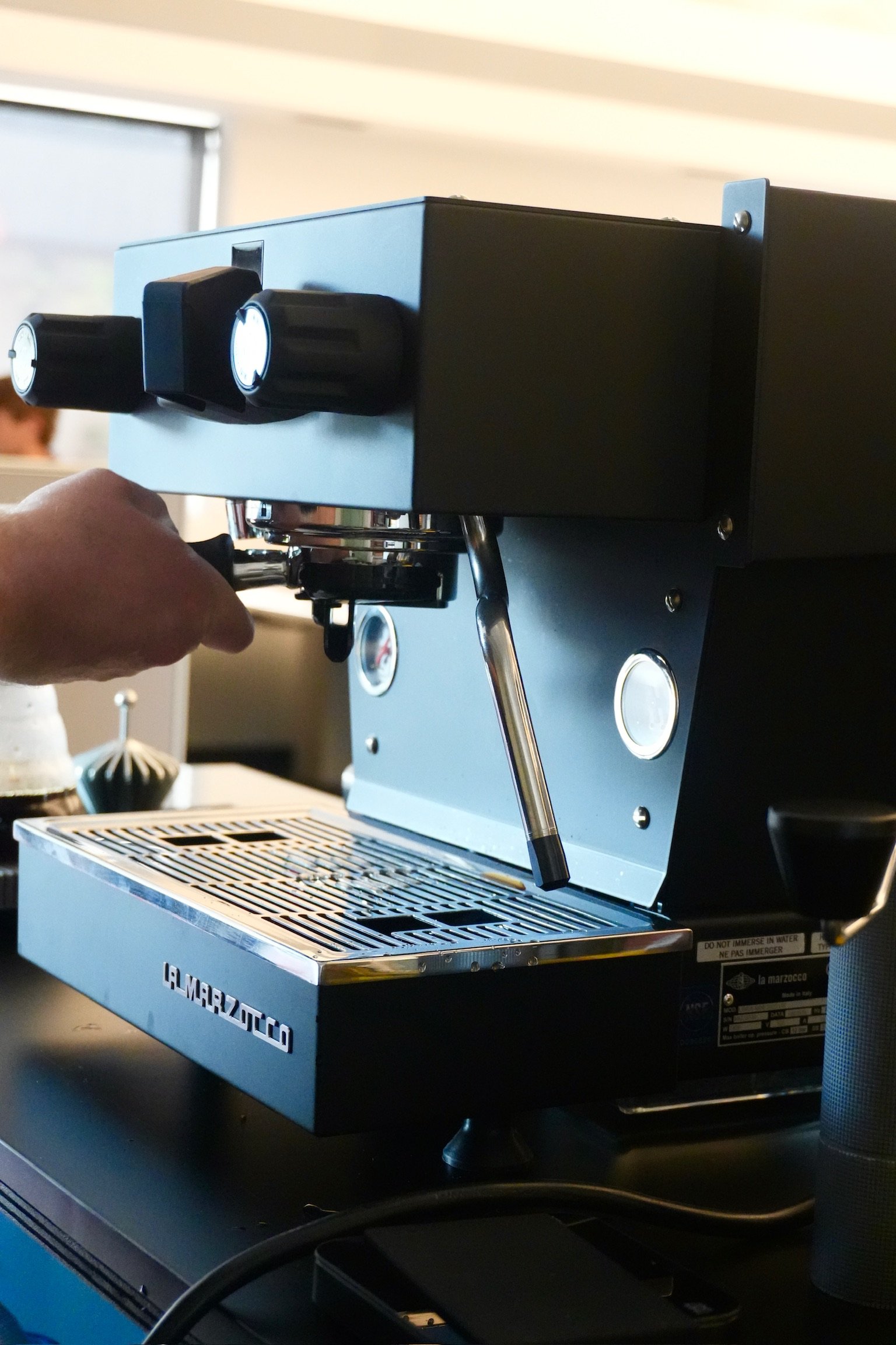 Little Coffee Co espresso machine preparing handcrafted coffee drinks for events in Madison, WI and surrounding areas