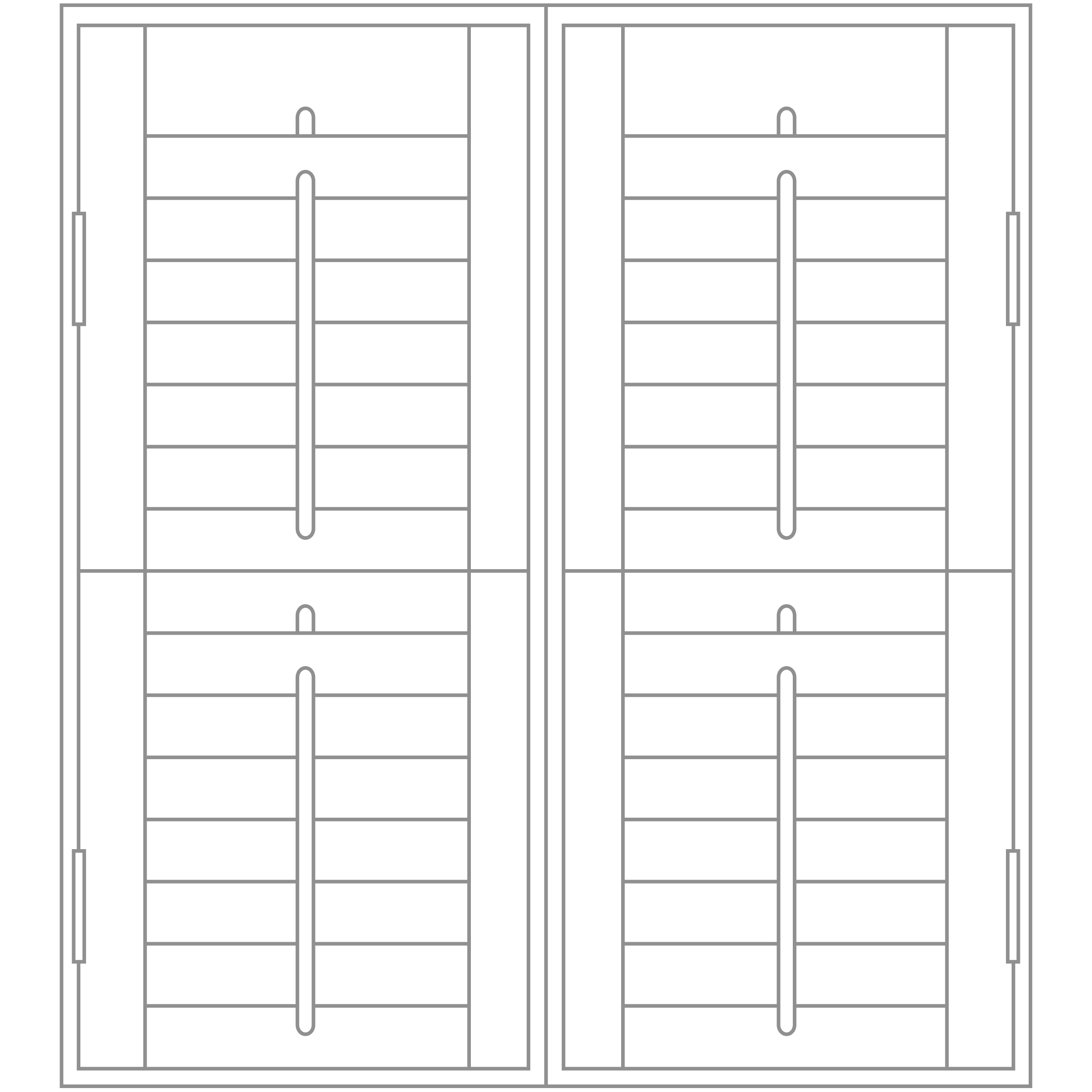 Tier-on-tier window shutter diagram showing independently opening upper and lower panels with central tilt rods.