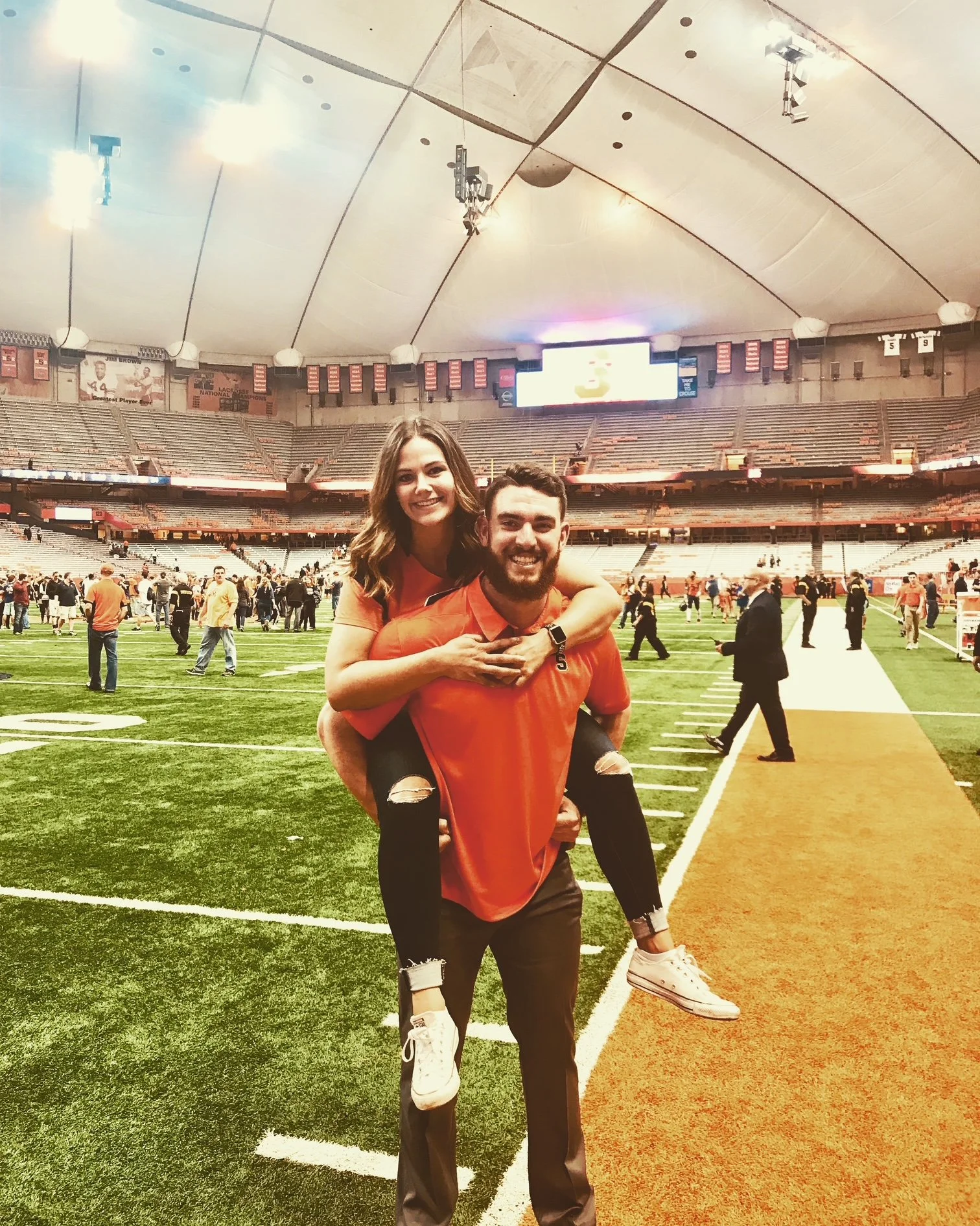 With Emily after upsetting Clemson