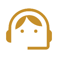 Icon of a customer service representative wearing a headset.
