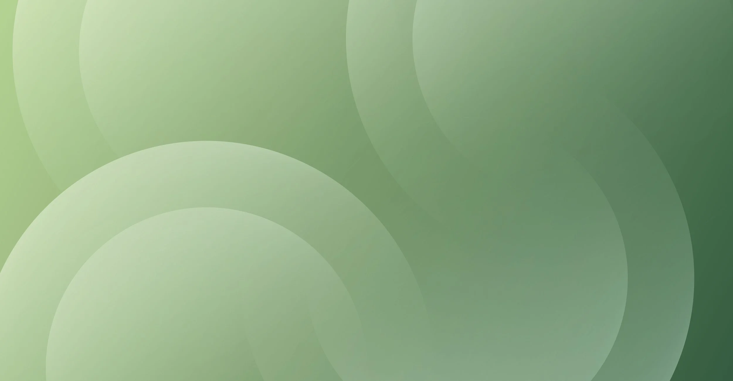 A green gradient background with overlapping circular shapes creating a smooth abstract pattern.