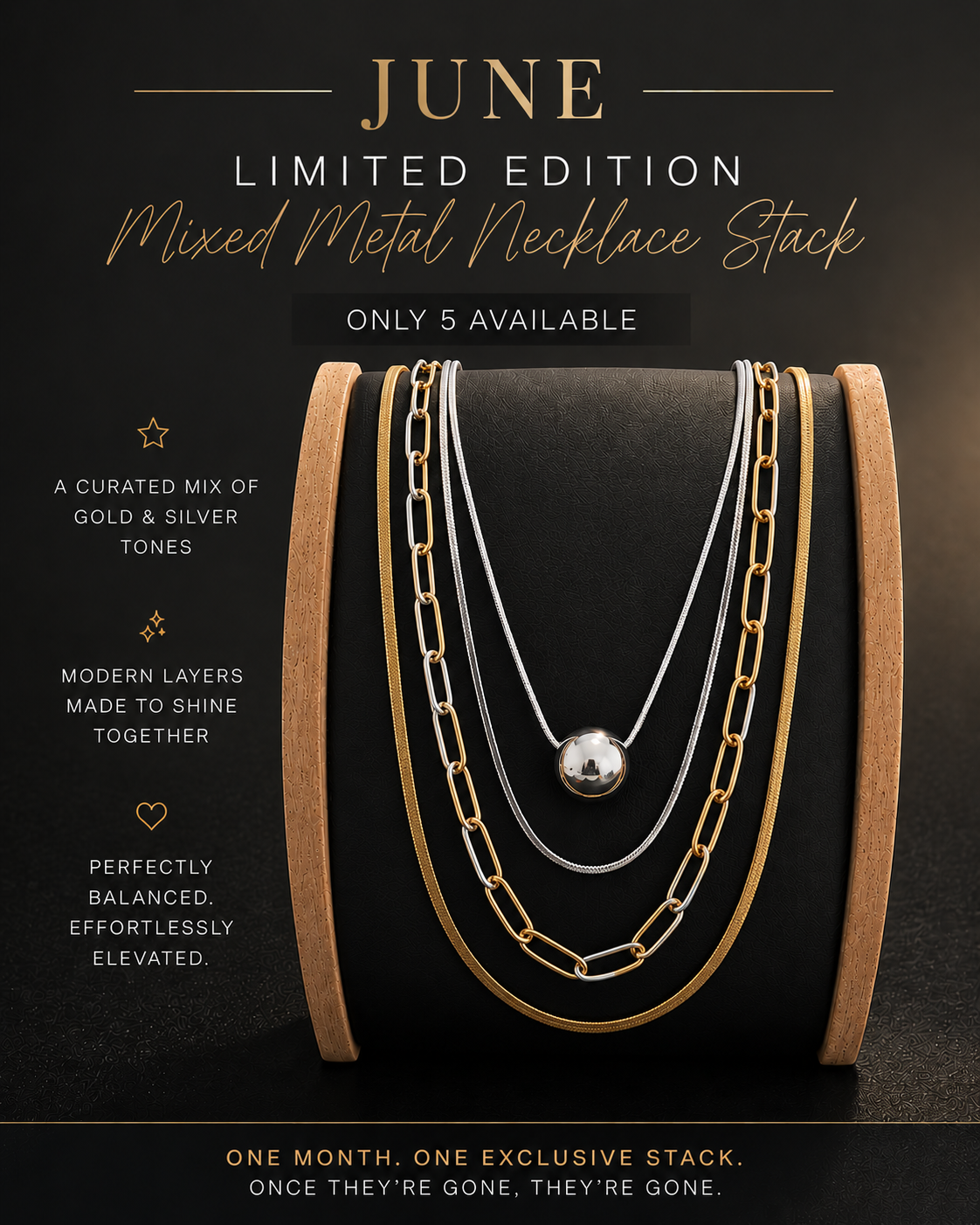 June Edition - Mixed Metal Necklace Stack