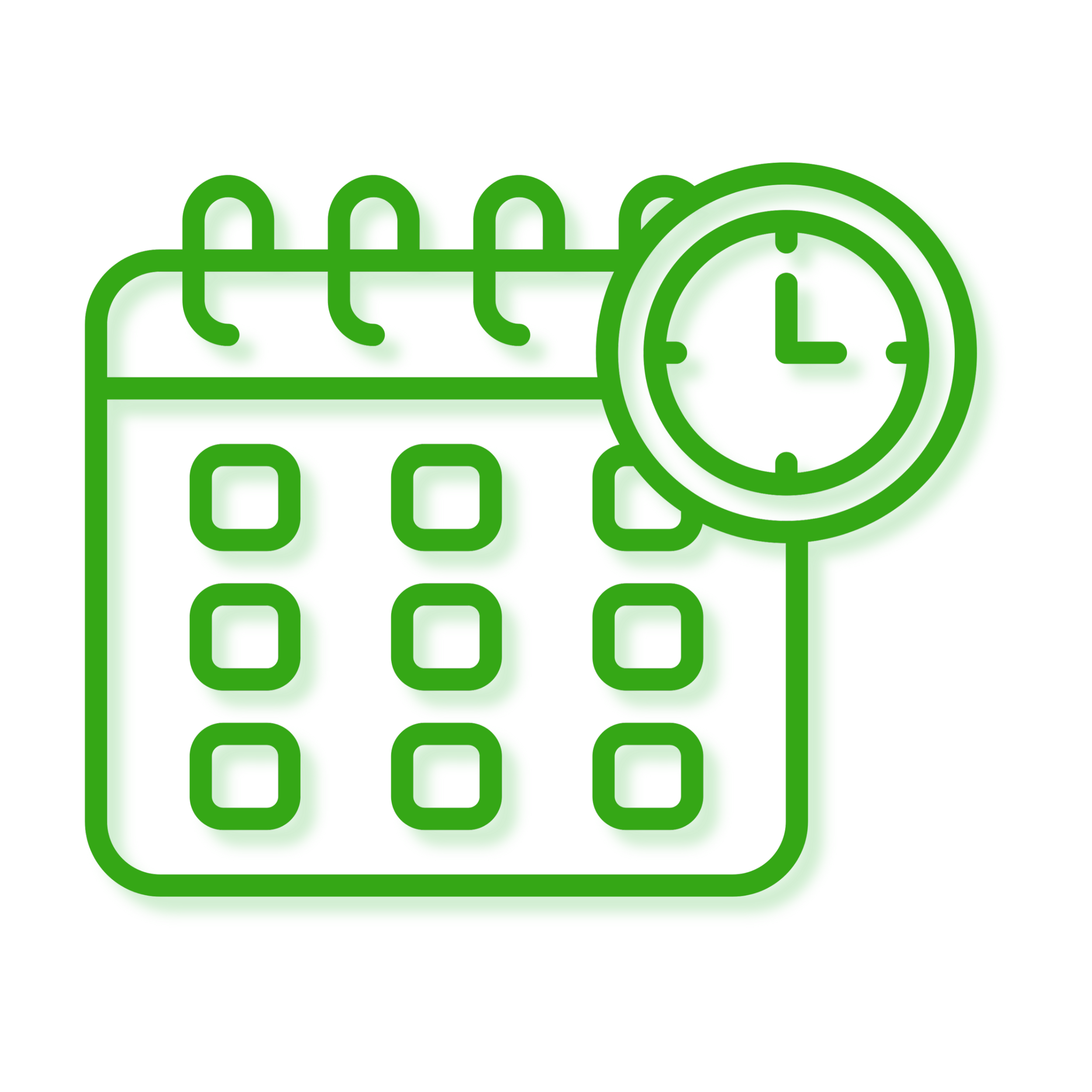 A stylized green and black graphic of a computer chip or circuit board with interconnected lines and a circular element on the right side.