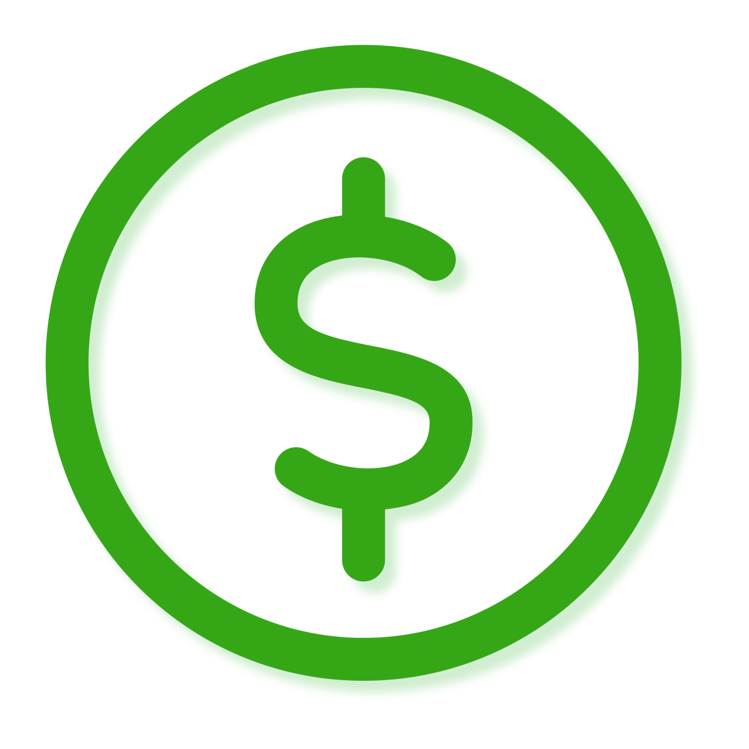 A green icon of a power button inside a green circle.
